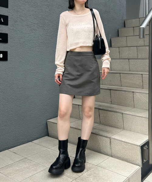 mline（エムライン）の「[mline]シアーロゴニット（ニット/セーター・レディース・アイボリー/グレー/ピンク・FREE）」の15枚目の写真