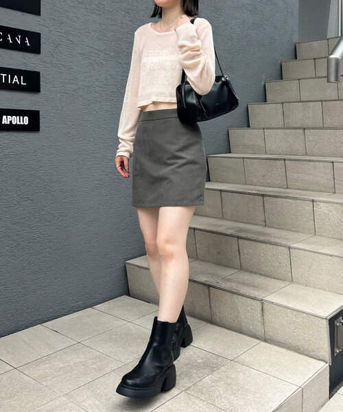 mline（エムライン）の「[mline]シアーロゴニット（ニット/セーター・レディース・アイボリー/グレー/ピンク・FREE）」の16枚目の写真