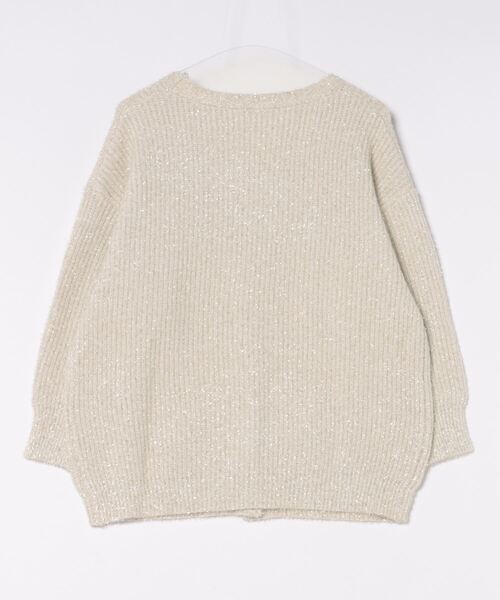 DOUBLE NAME（ダブルネーム）の「Vネックラメニットカーデ（カーディガン/ボレロ・レディース・ブラック/ブルー/オフホワイト・FREE）」の4枚目の写真