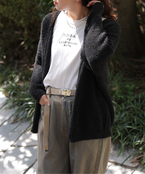 DOUBLE NAME（ダブルネーム）の「Vネックラメニットカーデ（カーディガン/ボレロ・レディース・ブラック/ブルー/オフホワイト・FREE）」の11枚目の写真