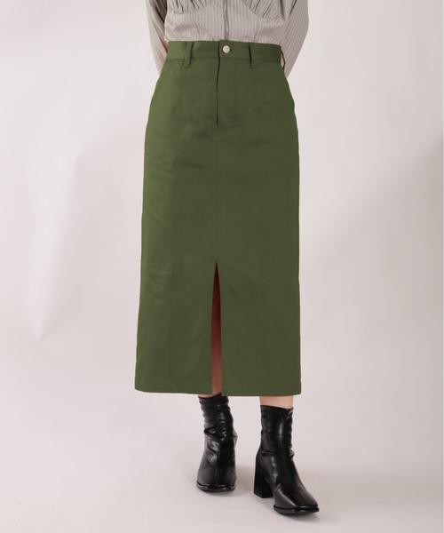 フロントスリットカラーデニムスカート（デニムスカート）｜1chaku.（イッチャク）