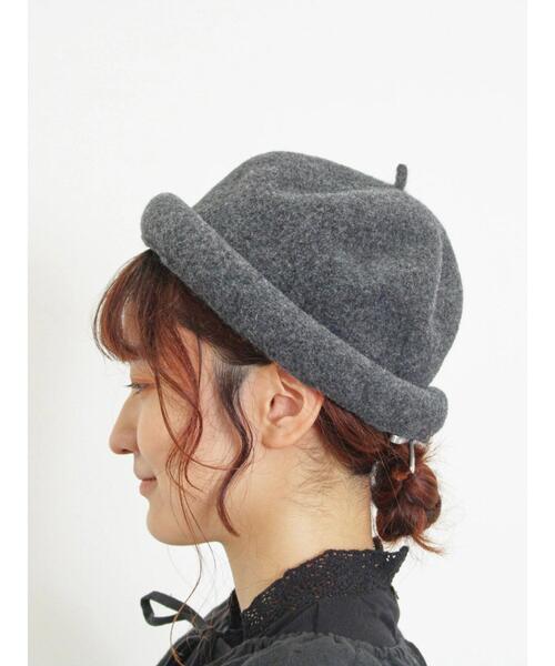 Samansa Mos2（サマンサ モスモス）の「フェルトロールワッチ（ハット・レディース・モカ/オフホワイト/チャコールグレー・F）」の7枚目の写真