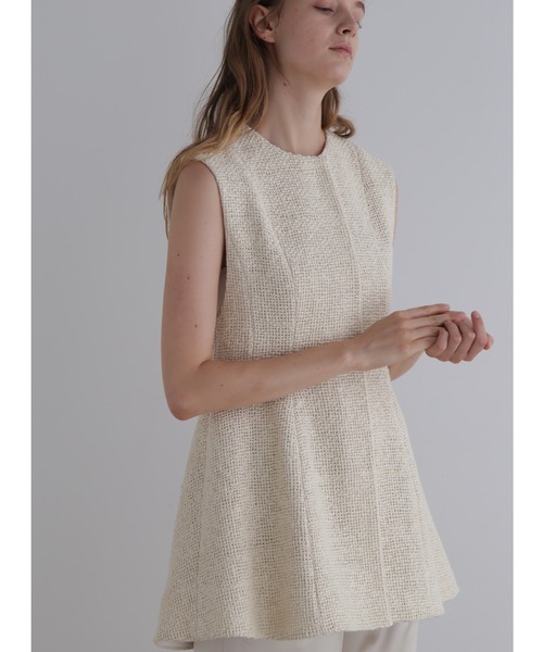 シルクロービングペプラムジレ（ノーカラージャケット）｜LE PHIL（ルフィル）