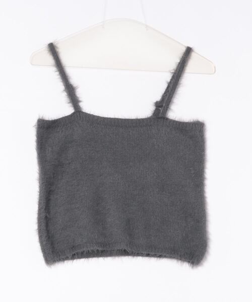 GORGE(ゴージ)の「《ふわモコ質感》レディース フェザーニット ビスチェ トップス キャミ 春秋冬(キャミソール・レディース・アイボリー/チャコールグレー/モカ・F)」の11枚目の写真