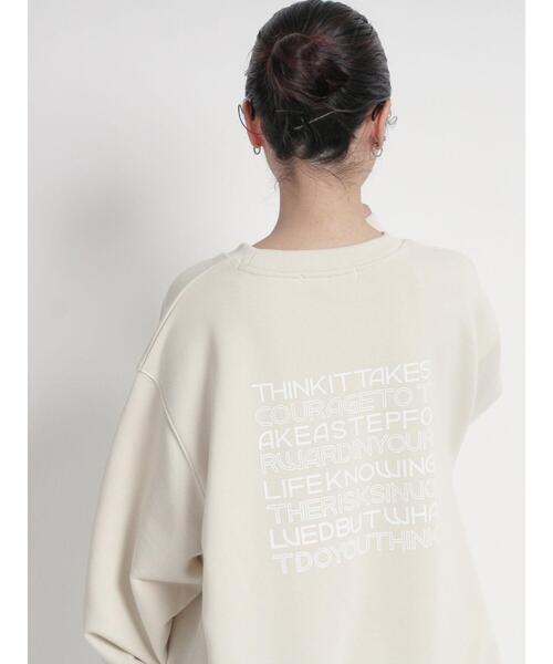 sm2rhythm(サマンサモスモスリズム)の「ロゴプリント裏毛プルオーバー(Tシャツ/カットソー・レディース・ライトベージュ/オフホワイト/チャコールグレー・F)」の4枚目の写真