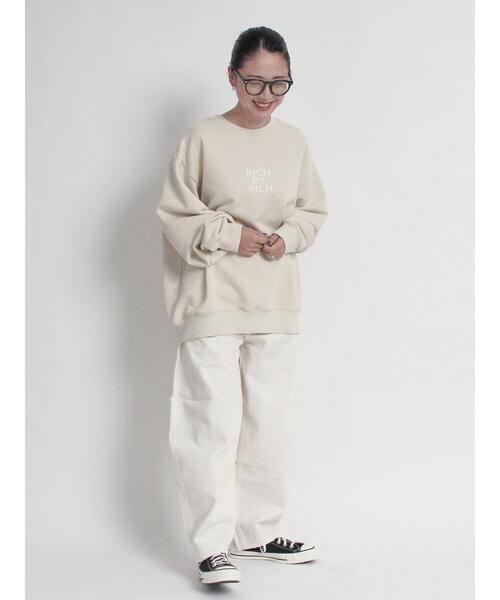 sm2rhythm(サマンサモスモスリズム)の「ロゴプリント裏毛プルオーバー(Tシャツ/カットソー・レディース・ライトベージュ/オフホワイト/チャコールグレー・F)」の13枚目の写真