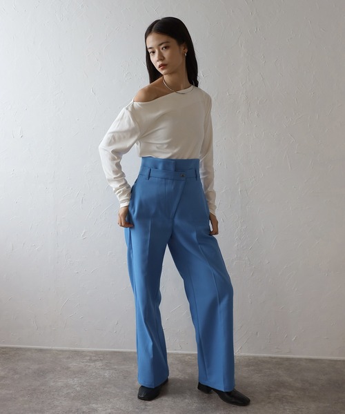 ENC（エンク）の「2way shoulder pullover / 2wayショルダープルオーバー（Tシャツ/カットソー・レディース・オフホワイト/ブラック・FREE）」の4枚目の写真