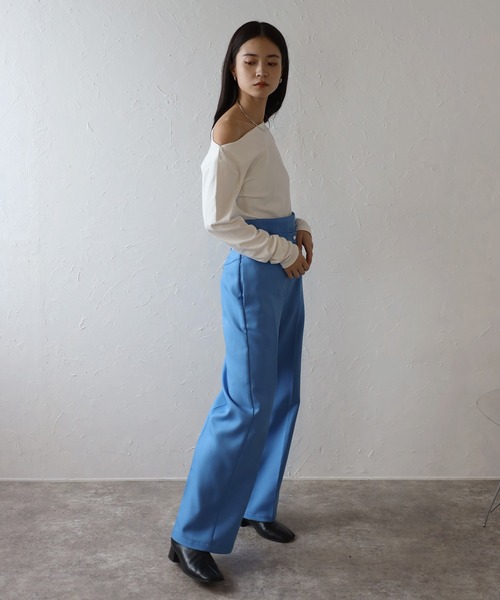 ENC（エンク）の「2way shoulder pullover / 2wayショルダープルオーバー（Tシャツ/カットソー・レディース・オフホワイト/ブラック・FREE）」の6枚目の写真