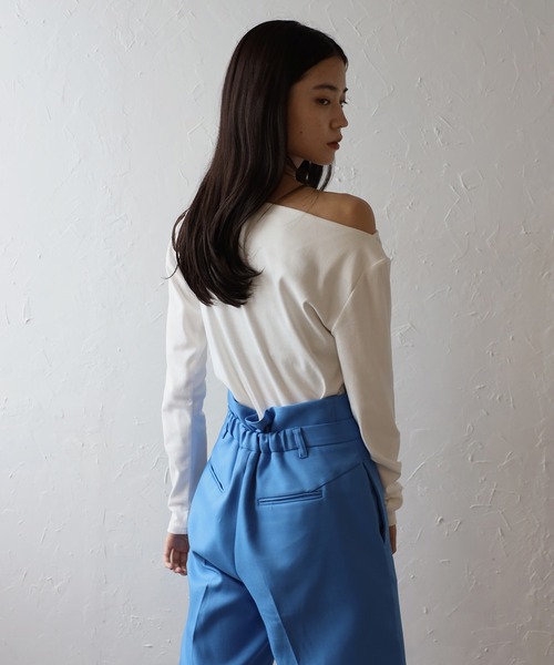 ENC（エンク）の「2way shoulder pullover / 2wayショルダープルオーバー（Tシャツ/カットソー・レディース・オフホワイト/ブラック・FREE）」の8枚目の写真