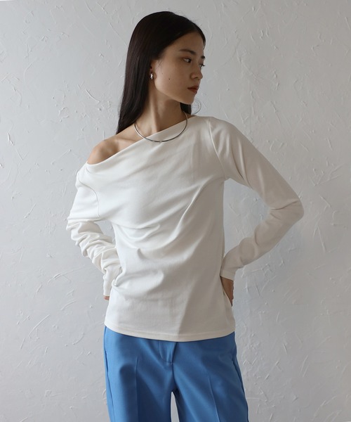 ENC（エンク）の「2way shoulder pullover / 2wayショルダープルオーバー（Tシャツ/カットソー・レディース・オフホワイト/ブラック・FREE）」の11枚目の写真