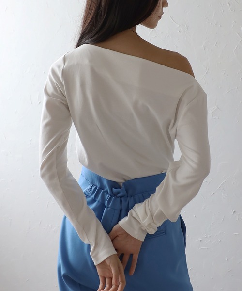 ENC（エンク）の「2way shoulder pullover / 2wayショルダープルオーバー（Tシャツ/カットソー・レディース・オフホワイト/ブラック・FREE）」の13枚目の写真