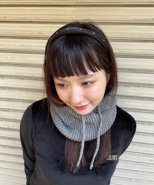 RUBY AND YOU（ルビーアンドユー）の「［select］リブニットバラクラバ（ニットキャップ/ビーニー・レディース・グレー・FREE）」の2枚目の写真