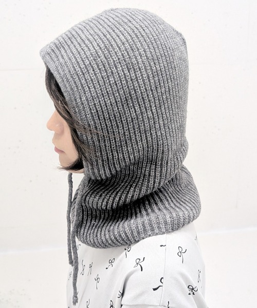 RUBY AND YOU（ルビーアンドユー）の「［select］リブニットバラクラバ（ニットキャップ/ビーニー・レディース・グレー・FREE）」の3枚目の写真