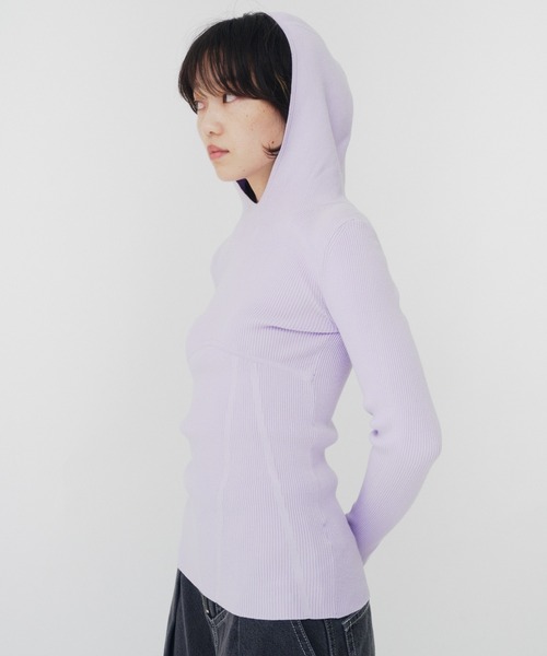 THINGS THAT MATTER（シングス ザット マター）の「HOODIE KNIT TOPS / フーディーニットトップス（ニット/セーター・レディース・グレー/ブラック/ラベンダー/オフホワイト・FREE）」の17枚目の写真