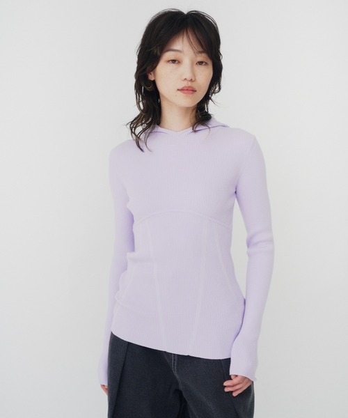 THINGS THAT MATTER（シングス ザット マター）の「HOODIE KNIT TOPS / フーディーニットトップス（ニット/セーター・レディース・グレー/ブラック/ラベンダー/オフホワイト・FREE）」の11枚目の写真