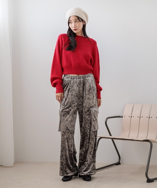 LOWRYS FARM（ローリーズファーム）の「スウェットライクニット 141124（ニット/セーター・レディース・ブラック/アイボリー/グレー/レッド・FREE）」の14枚目の写真