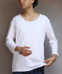 T/CフライスUネック７分袖Tシャツ