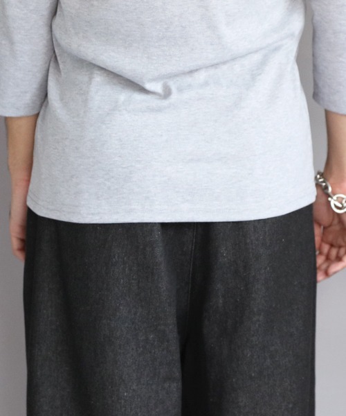 8(eight)(エイト)の「T/CフライスUネック7分袖Tシャツ(Tシャツ/カットソー・メンズ・ネイビー/ホワイト/ブラック/グレー/チャコールグレー・MEDIUM/X-LARGE/LARGE)」の10枚目の写真