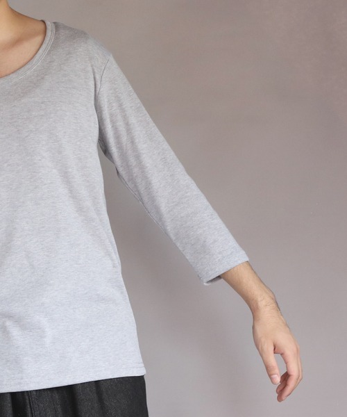 8(eight)(エイト)の「T/CフライスUネック7分袖Tシャツ(Tシャツ/カットソー・メンズ・ネイビー/ホワイト/ブラック/グレー/チャコールグレー・MEDIUM/X-LARGE/LARGE)」の14枚目の写真