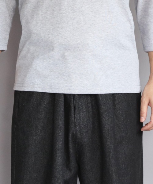 8(eight)(エイト)の「T/CフライスUネック7分袖Tシャツ(Tシャツ/カットソー・メンズ・ネイビー/ホワイト/ブラック/グレー/チャコールグレー・MEDIUM/X-LARGE/LARGE)」の16枚目の写真