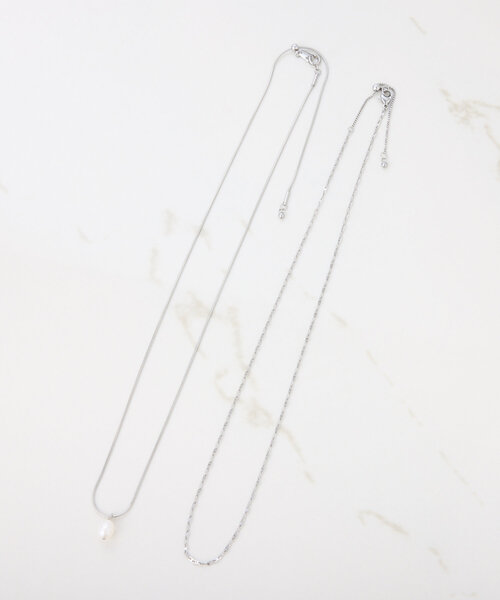 PAPILLONNER（パピヨネ）の「ステンレス×淡水パール 2連ネックレス（ネックレス・レディース・シルバー/ゴールド・FREE）」の6枚目の写真