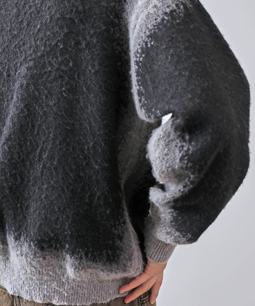 JUNRED（ジュンレッド）の「エッジグラデーションジャガードニット（ニット/セーター・メンズ・ブラック/ライトグレー・L/M/S）」の18枚目の写真