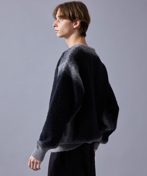JUNRED（ジュンレッド）の「エッジグラデーションジャガードニット（ニット/セーター・メンズ・ブラック/ライトグレー・L/M/S）」の19枚目の写真