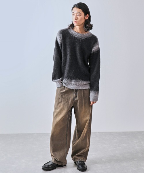 JUNRED（ジュンレッド）の「エッジグラデーションジャガードニット（ニット/セーター・メンズ・ブラック/ライトグレー・L/M/S）」の22枚目の写真