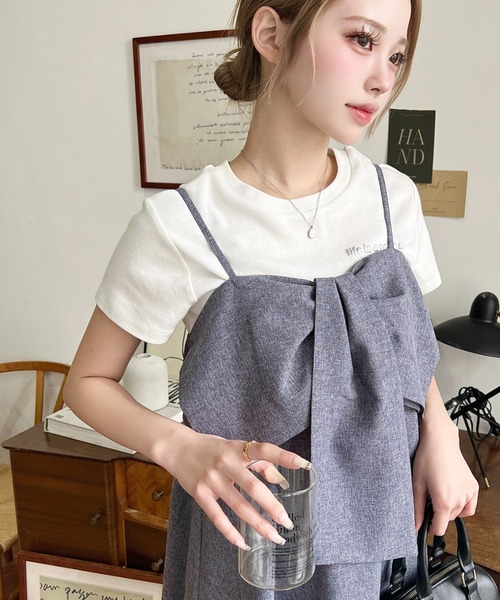 ビッグリボン キャミソール マキシドレス レディース XS〜2XL セール】ビッグリボンキャミワンピース（ワンピース）｜moment+