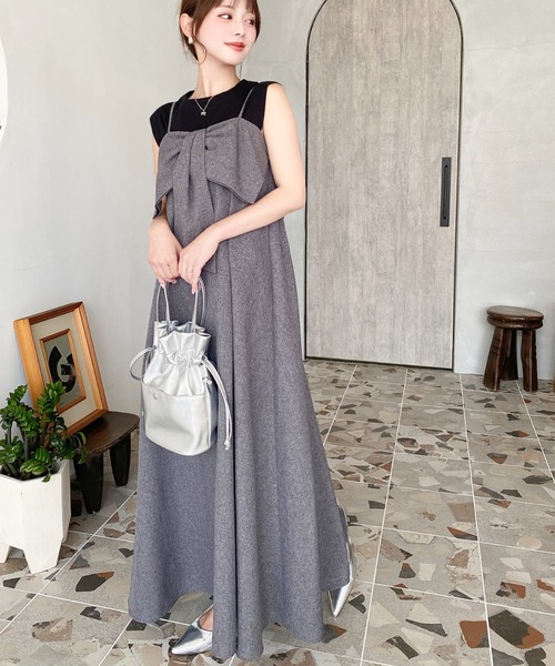 ビッグリボンキャミワンピース（ワンピース）｜moment+（モーメント