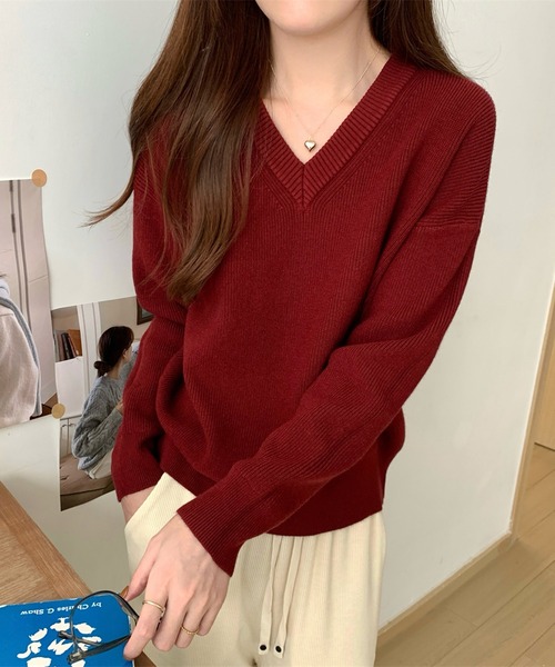 セール】Vネックニット（ニット/セーター）｜Girly Doll（ガーリー