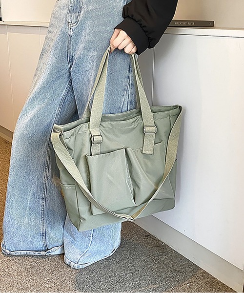 TABI PAL(タビパル)の「アウトポケット付き ショルダーバッグ(ショルダーバッグ・レディース・ブラック/Off White/ブルー/グリーン・FREE)」の10枚目の写真