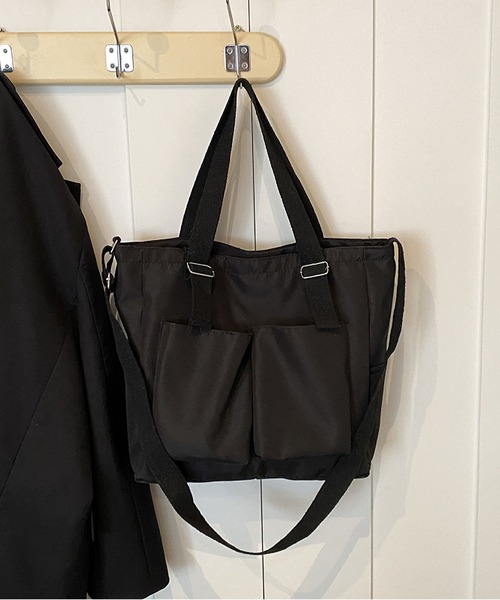 TABI PAL(タビパル)の「アウトポケット付き ショルダーバッグ(ショルダーバッグ・レディース・ブラック/Off White/ブルー/グリーン・FREE)」の14枚目の写真