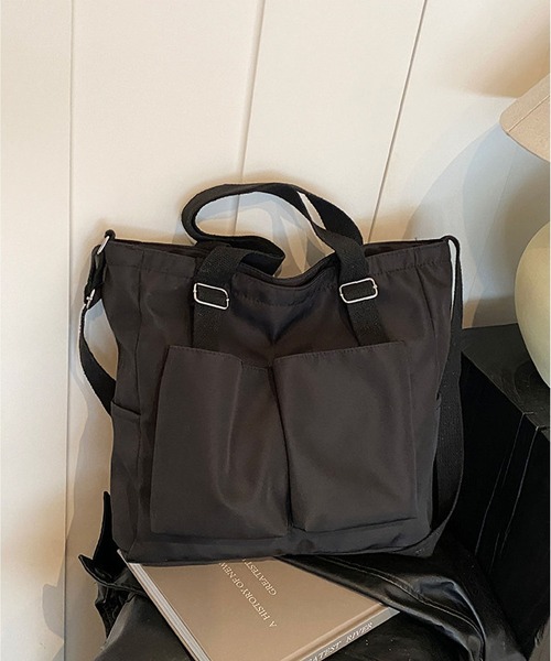 TABI PAL(タビパル)の「アウトポケット付き ショルダーバッグ(ショルダーバッグ・レディース・ブラック/Off White/ブルー/グリーン・FREE)」の15枚目の写真