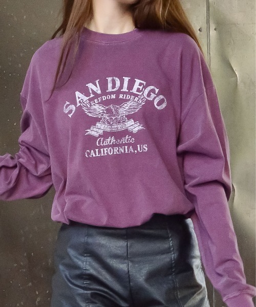 spiritoso(スピリトーゾ)の「【spiritoso】アーチロゴイーグルプリントロンT(Tシャツ/カットソー・レディース・バーガンディー/ブラック/チャコールグレー・FREE)」の18枚目の写真