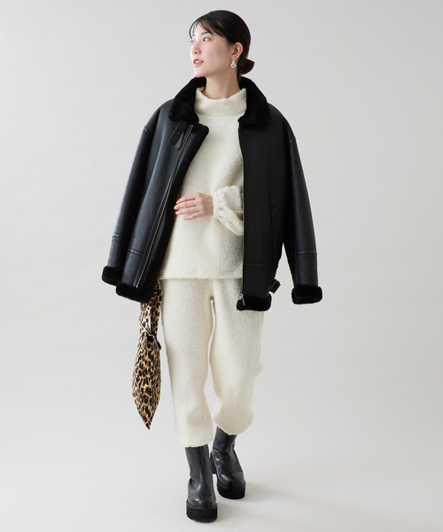 VERMEIL par iena（ヴェルメイユパーイエナ）の「《WEB・一部店舗限定》アルパカ混ループパンツ（その他パンツ・レディース・ホワイト/ライトグレー・FREE）」の17枚目の写真