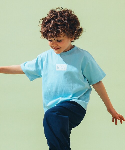 こども ビームス（コドモビームス）の「kodomo ロゴ プリント Tシャツ 2025SS（100～140cm）（Tシャツ/カットソー・キッズ・サックスブルー/イエロー/オフホワイト・140/130/120/110/100）」の3枚目の写真