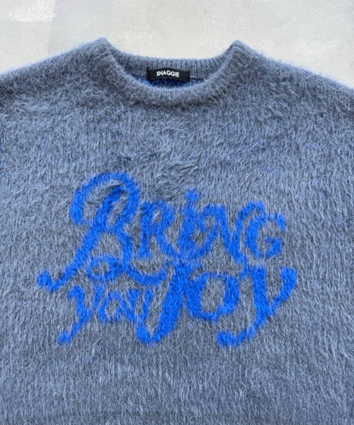 SHAGGIE（シャギー）の「フェザーヤーンソフトタッチロゴボリュームニット（ニット/セーター・レディース・ホワイト/ライトグレー/チャコールグレー・FREE）」の11枚目の写真