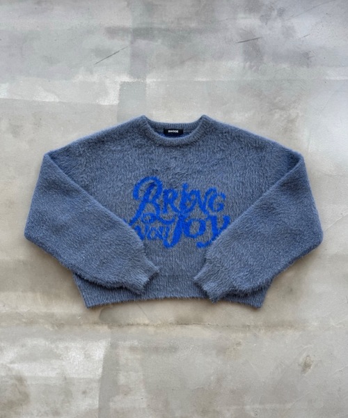 SHAGGIE（シャギー）の「フェザーヤーンソフトタッチロゴボリュームニット（ニット/セーター・レディース・ホワイト/ライトグレー/チャコールグレー・FREE）」の10枚目の写真