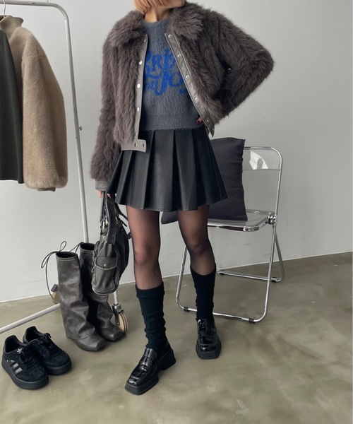 SHAGGIE（シャギー）の「フェザーヤーンソフトタッチロゴボリュームニット（ニット/セーター・レディース・ホワイト/ライトグレー/チャコールグレー・FREE）」の19枚目の写真