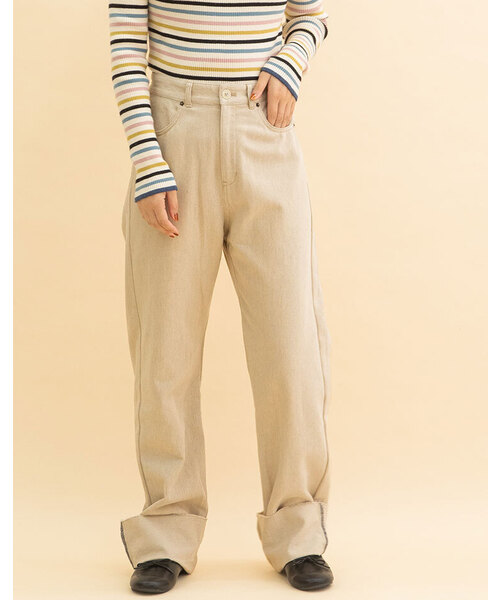 【セール】裾ロールアップパンツ（デニムパンツ）｜POU DOU DOU（プードゥドゥ）