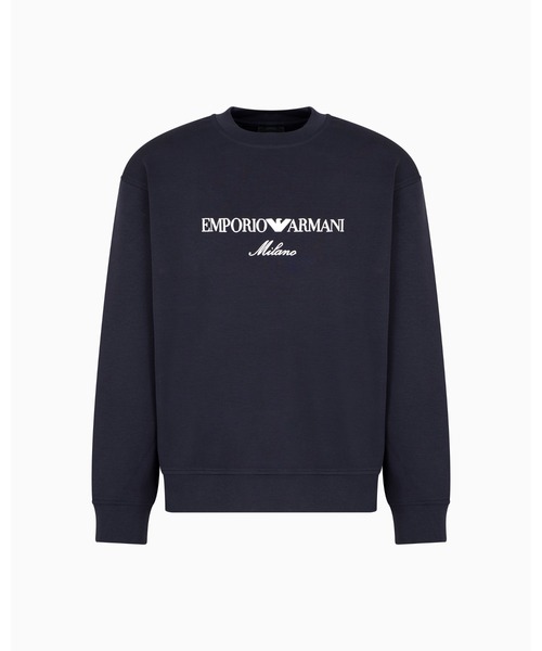 EMPORIO ARMANI（エンポリオアルマーニ）の「【エンポリオ アルマーニ】スウェットシャツ ダブルジャージー ロゴ刺繍（スウェット・メンズ・ブラック/アイボリー/ネイビー・X-LARGE/SMALL/MEDIUM/LARGE/XX-LARGE/XXX-LARGE/X-SMALL）」の10枚目の写真