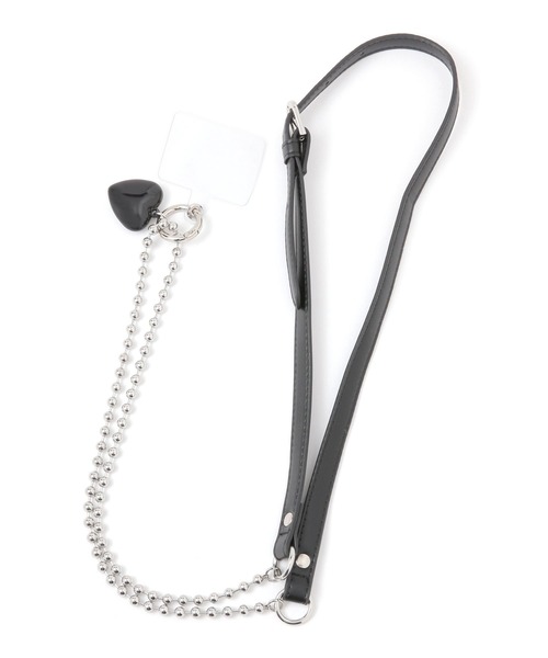 LEPSIM（レプシィム）の「フェイクレザー＊メタルスマホストラップ　254422（スマホグッズ・レディース・シルバー/ブラック・ONE SIZE）」の3枚目の写真