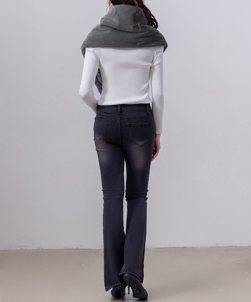 DAY CLOSET（デイ クローゼット）の「レディース オケージョンにも使える4WAY大判ボリュームフェイクファーストール（ストール/ショール・レディース・グレー/ブラック/ブラウン/ベージュ・ONE SIZE）」の18枚目の写真