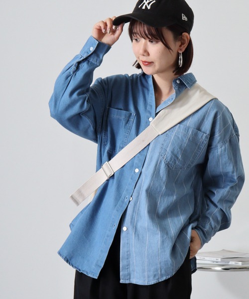 【セール】je crois soi ストライプ＆無地 デニムシャツ（シャツ/ブラウス）｜FUNALIVE（ファンアライブ）