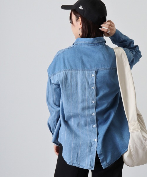 【セール】je crois soi ストライプ＆無地 デニムシャツ（シャツ/ブラウス）｜FUNALIVE（ファンアライブ）