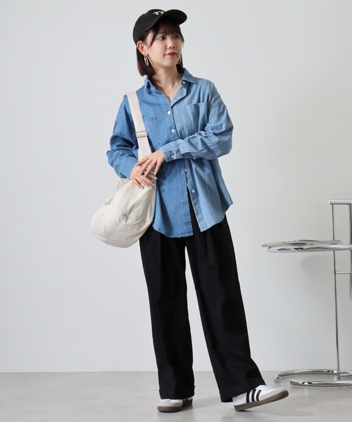 【セール】je crois soi ストライプ＆無地 デニムシャツ（シャツ/ブラウス）｜FUNALIVE（ファンアライブ）