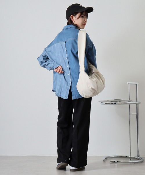 【セール】je crois soi ストライプ＆無地 デニムシャツ（シャツ/ブラウス）｜FUNALIVE（ファンアライブ）