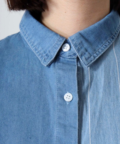 【セール】je crois soi ストライプ＆無地 デニムシャツ（シャツ/ブラウス）｜FUNALIVE（ファンアライブ）