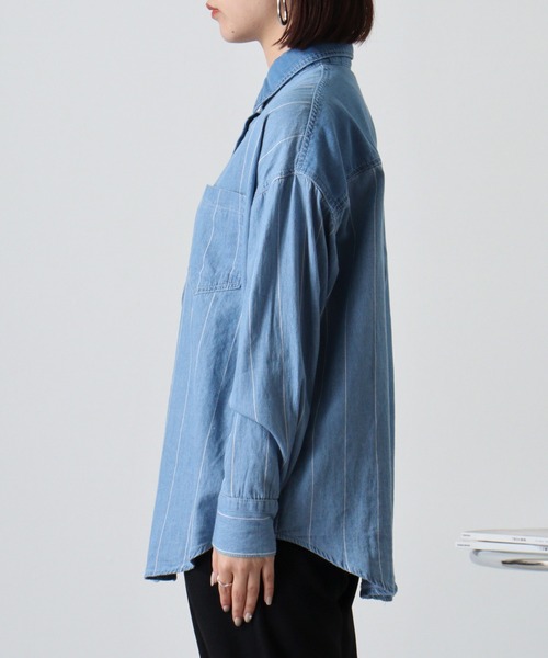 【セール】je crois soi ストライプ＆無地 デニムシャツ（シャツ/ブラウス）｜FUNALIVE（ファンアライブ）